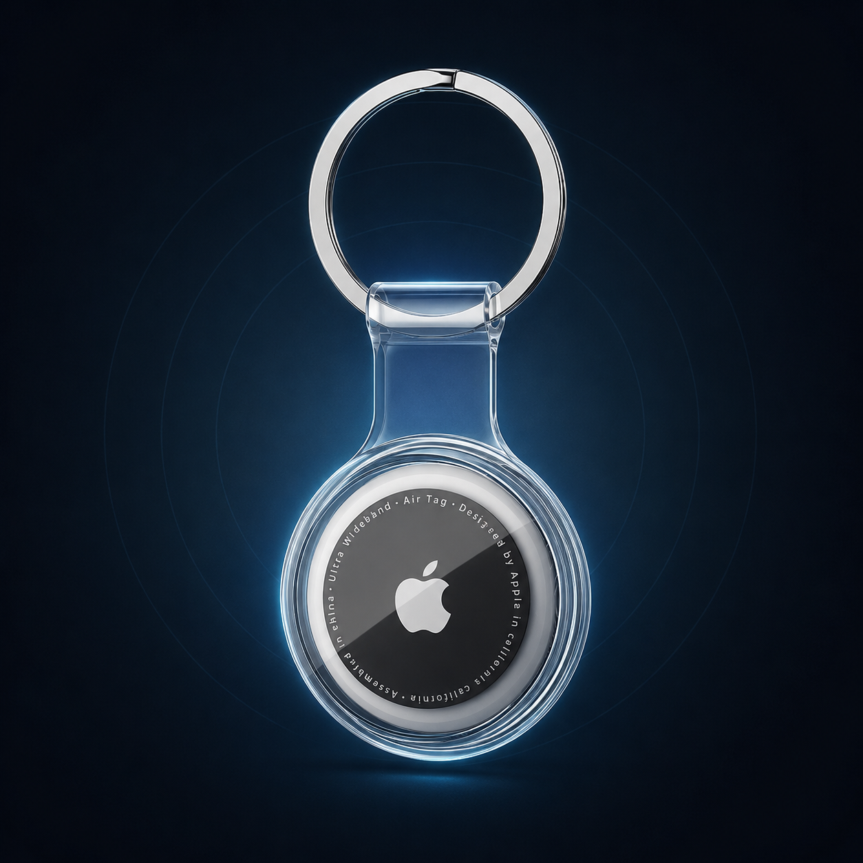 מחזיק מפתחות שקוף לשמירת Apple AirTag, עשוי TPU עמיד למים
